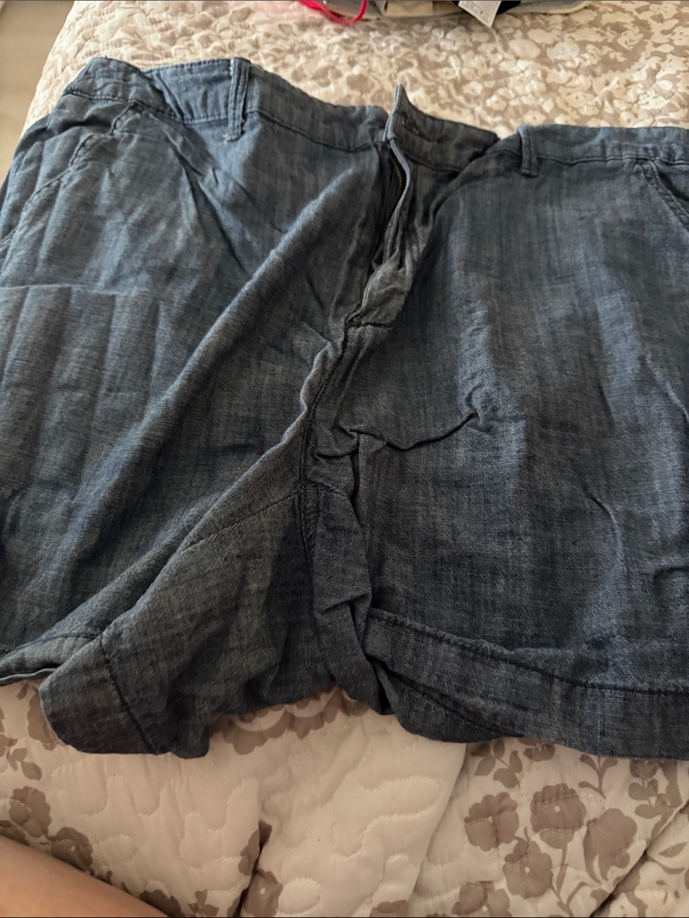 a new day Women's Flat Front Shorts in Charcoal Blue